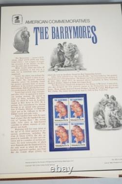 Us 1981-1984 Collection Of 80 Commemorative Stamp Panels Stored In Usps Album