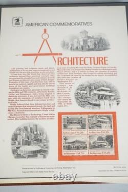 Us 1981-1984 Collection Of 80 Commemorative Stamp Panels Stored In Usps Album