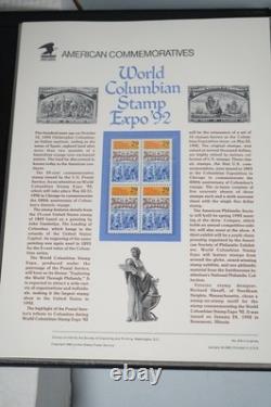 Us 1991-1994 Collection Of 70 Commemorative Panels Mnh In Album
