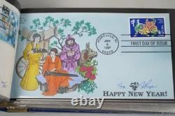 Us 1996-1997 Pugh Hand Painted Collection Of 60 Fdcs In Lighthouse Album