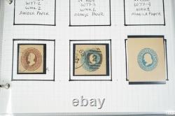 Us Collection Of Postal Stationery Cut Squares & Wrappers In Album