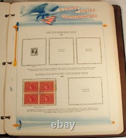 Us Commemorative Stamp Album With About 220 Mint Blocks Of 4 1909-1949