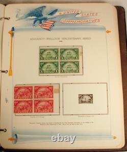 Us Commemorative Stamp Album With About 220 Mint Blocks Of 4 1909-1949