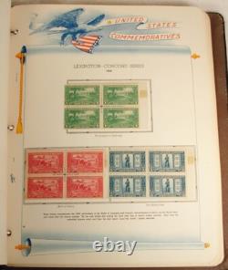 Us Commemorative Stamp Album With About 220 Mint Blocks Of 4 1909-1949
