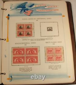 Us Commemorative Stamp Album With About 220 Mint Blocks Of 4 1909-1949