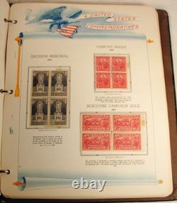 Us Commemorative Stamp Album With About 220 Mint Blocks Of 4 1909-1949