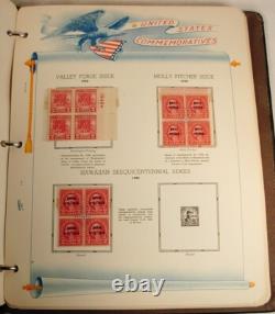 Us Commemorative Stamp Album With About 220 Mint Blocks Of 4 1909-1949