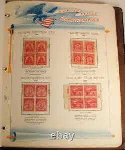 Us Commemorative Stamp Album With About 220 Mint Blocks Of 4 1909-1949