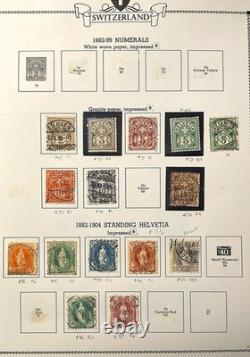 VINTAGE Switzerland MINKUS ALBUM collection 400 stamps 1862-1970 many MNH Nice