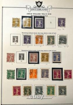 VINTAGE Switzerland MINKUS ALBUM collection 400 stamps 1862-1970 many MNH Nice