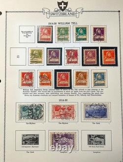 VINTAGE Switzerland MINKUS ALBUM collection 400 stamps 1862-1970 many MNH Nice