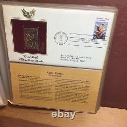 VTG 1980, Proof replicas of United States collectible stamps, 22KT GOLD, 19 Pages