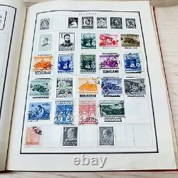 VTG World Stamp Album Pre 1950 Scott Pub Collection Book Over 1000+ Stamps