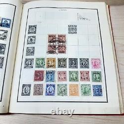 VTG World Stamp Album Pre 1950 Scott Pub Collection Book Over 1000+ Stamps