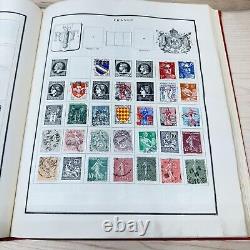 VTG World Stamp Album Pre 1950 Scott Pub Collection Book Over 1000+ Stamps