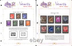 Vatican City Stamp Collection In White Ace Album, 1929-1954, Loaded Mint Sets