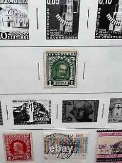 Venezuela Stamp Collection hinged on page used / hinged 18 Stamps