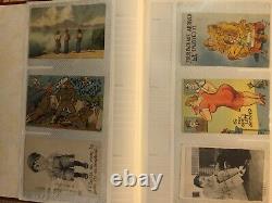 Vintage 180 Postcard Collection Album Early 1900s WWII WWI Posted Stamps