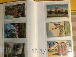 Vintage 180 Postcard Collection Album Early 1900s WWII WWI Posted Stamps