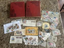 Vintage 1946 Scott Stamp Albums Estate Lot 1200+ Count US Canada World JFK Pack