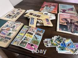 Vintage And Modern Stamp Collection With One Cent Stamp And Vintage Wooden Box