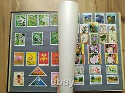 Vintage Collectible Album USSR Sovie Russian Stamps Flowers animal plant