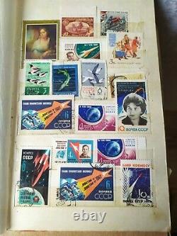 Vintage Collectible Album With USSR Sovie Russian Stamps