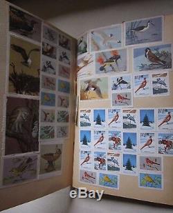Vintage Embossed Birds Stamps Scrapbook 50s Mid Century Photo Album Tie Binding