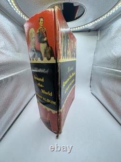 Vintage Illustrated Around-the-World Stamp Album with Some Stamps Inside (As-Is)