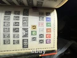 Vintage Illustrated Around-the-World Stamp Album with Some Stamps Inside (As-Is)