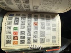 Vintage Illustrated Around-the-World Stamp Album with Some Stamps Inside (As-Is)