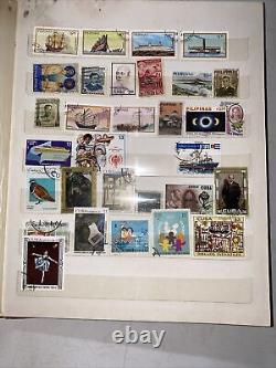 Vintage International Stamp Collection And Binder About 550 All Different