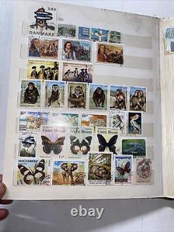 Vintage International Stamp Collection And Binder About 550 All Different