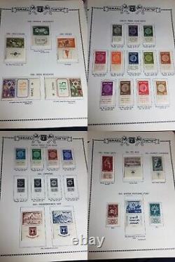 Vintage Israeli Stamp Collection Mint Tab Singles 1949-1973 on Minkus Pages