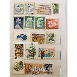 Vintage Lot Of Australia Stamp 80pcs Collection Album 50s Stamps Enthusiasts