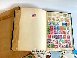 Vintage Original Worldwide Stamp Collection in Old Movealeaf Album With Box