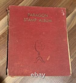 Vintage Paragon Stamp Album Worldwide Collection Germany Italy Greece + More