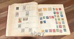 Vintage Paragon Stamp Album Worldwide Collection Germany Italy Greece + More