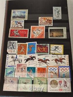 Vintage Postage Stamp Album Collection USSR DDR Mixed Stamps 450 stamps post