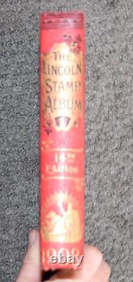 Vintage Red Lincoln Stamp Album