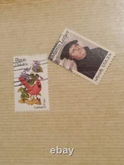 Vintage Stamp Collection Album Lot Misc Various Us Foreign Wars Paintings