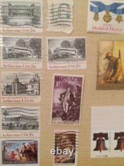 Vintage Stamp Collection Album Lot Misc Various Us Foreign Wars Paintings