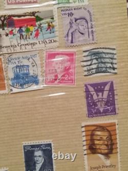 Vintage Stamp Collection Album Lot Misc Various Us Foreign Wars Paintings
