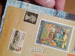 Vintage Stamp Collection Album Lot Misc Various Us Foreign Wars Paintings