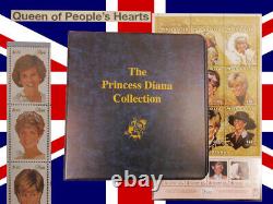 Vintage The Princess Diana Worldwide Stamp Collection Album with Stamps