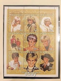 Vintage The Princess Diana Worldwide Stamp Collection Album with Stamps