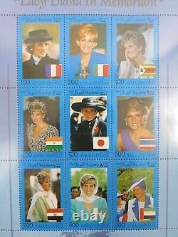 Vintage The Princess Diana Worldwide Stamp Collection Album with Stamps