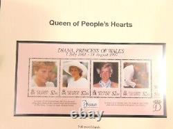 Vintage The Princess Diana Worldwide Stamp Collection Album with Stamps