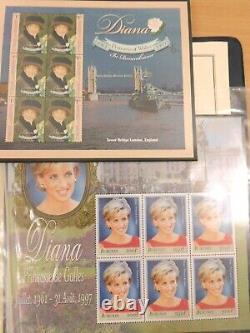 Vintage The Princess Diana Worldwide Stamp Collection Album with Stamps