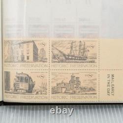 Vintage US Postage Stamp Block Collection Album Over 200 Stamps Plate Blocks